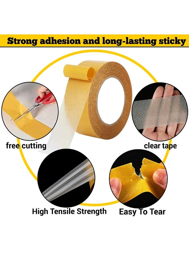 شريط لاصق مزدوج الوجه للملابس، 5 سم × 10 م (2 بوصة × 33 قدم) شريط لاصق قوي مزدوج الوجه للملابس والستائر والسجاد، شديد التحمل - Image 2